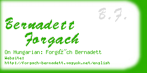 bernadett forgach business card